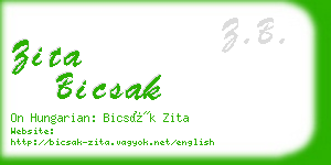 zita bicsak business card